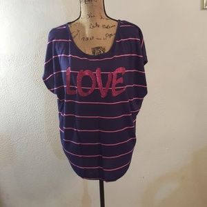 Striped LOVE t-shirt